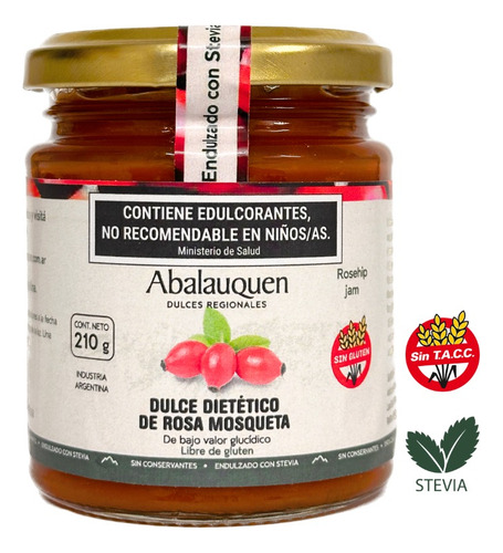 Dulce Mosqueta Dietético C/stevia Sin Tacc 210g Abalauquen