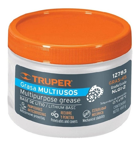 Grasa De Jabón Base Litio Para Chasis, 450 Gr. Truper.