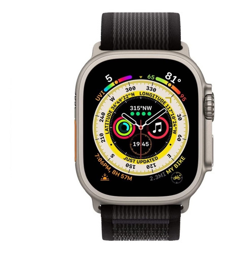 Correa Para Iwatch 42/44/45/49mm Smarttech Nylon Trail Negro Con Gris