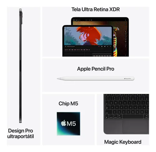 Apple iPad Pro 11 M5 256gb Preto-espacial Wi-fi | Parcelamento sem