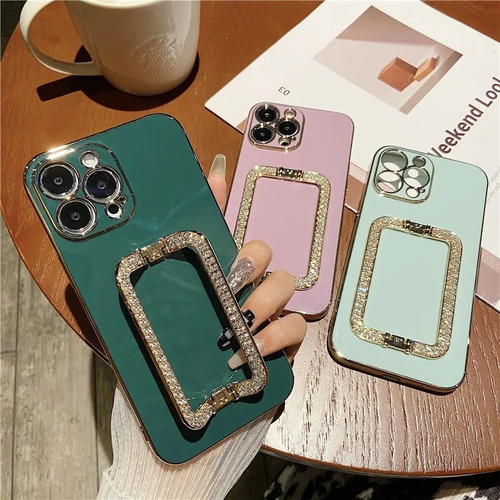 Capinha Genérica iPhone Suporte Strass Bumper 14 Pro Max