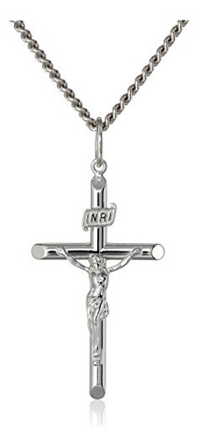 Collar Crucifijo Plata Ley Hombre 24