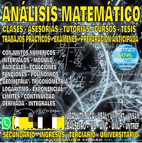 Imagen 2 de 5 de Profesor De Análisis Matemático Cálculo Álgebra Estadística