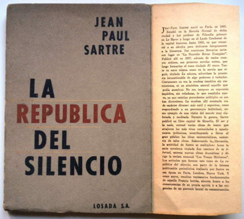 Sartre J. P./la República Del Silencio. Situation Iii/losada