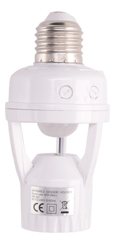 Soporte De Bombilla Led E27, 220 V, Rosca, Led Pir, Movimien