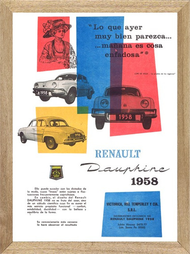 Cuadro Decorativo Renault Dauphine 1958   P208