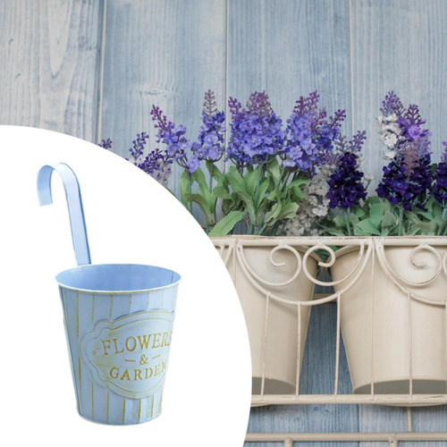 Maceta De Hierro Para Flores, Maceta Colgante Pequeño Azul