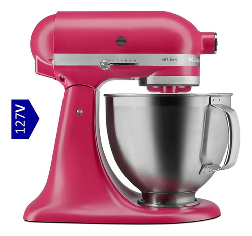 Batedeira Stand Mixer Artisan 4,8l Hibiscus 127v Kitchenaid Rosa 50-60hz