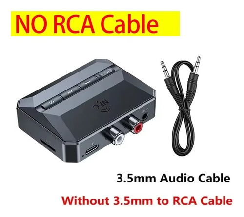 Receptor De Audio Bluetooth 5.3 Nfc 3.5 Mm Aux Hifi De Músic