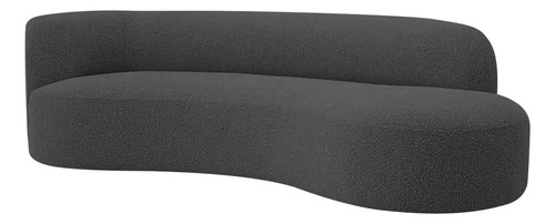 Divã Recamier Orgânico Tokyo 160cm Lado Direito Linho Cor Cinza-escuro