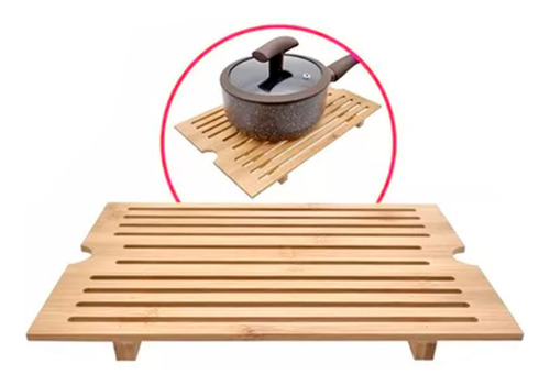 Tábua Para Pães Com Migalheira De Bambu - Dolce Home Cor Marrom-claro Retangular