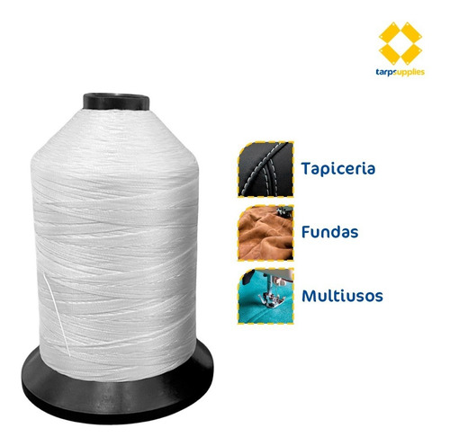 2 Hilo Tex 92 Multiusos Uso Rudo Aditivos Rayos Uv 6000 Mts Color Blanco