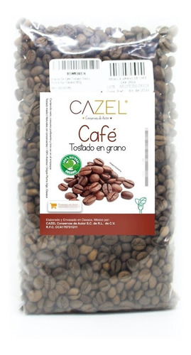 Café Pluma Hgo Oax En Grano Tostado Medio 500g Envío Gratis