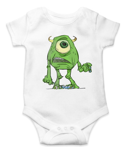 Body De Bebe Monster Inc Wasowski Parado Algodon Manga Corta