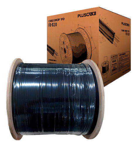 Cable de fibra óptica Drop 2fo Plus, cable de alta resistencia de 1 km
