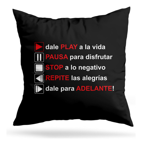 Cojin Deco Dale Play A La Vida (d0725 Boleto.store)