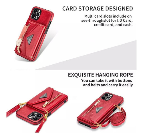 Funda De Piel Para iPhone Funda Tipo Cartera Con Correa