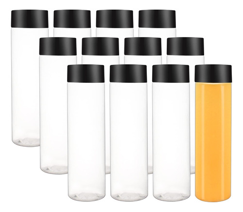 Zmybcpack Paquete De 12 Botellas De Plastico Pet Transparent