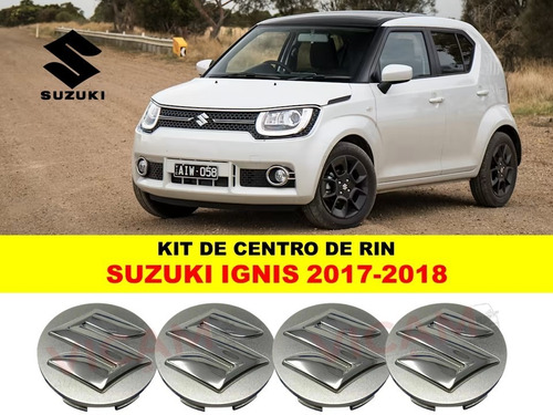 Kit De 4 Centros De Rin Suzuki Ignis 17-18 Gris/crom 54 Mm
