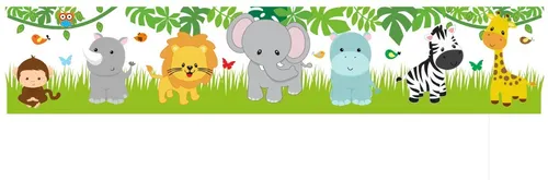 comprar Cenefas Infantiles Animales Salvajes - 5 De 1mx20cm 