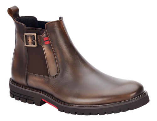 Botines Formales T98206ve Cosido Punta Cerrada Redonda