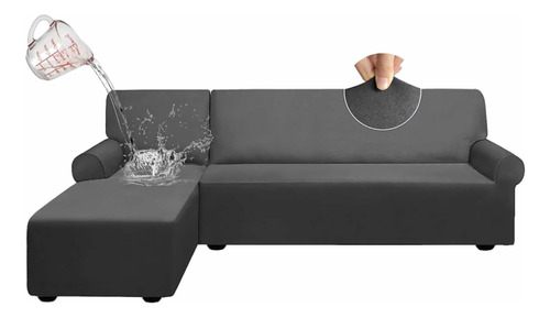 Forro Cobertor Sofa Mueble  Sala En L Esquinero 5 Puestos