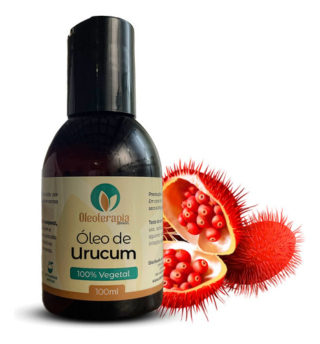 Óleo De Urucum 100% Natural 100ml - Nutrição Cabelo & Pele