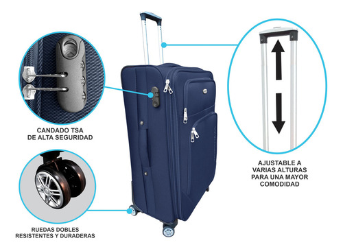 Promocion! Juego De 3 Maletas Tela Semi-rigidas, Resistentes