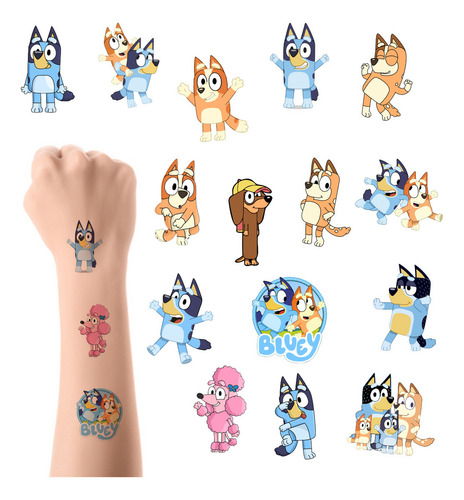 Tatuajes Temporales Infantiles X30 Tattoos Bluey Bingo