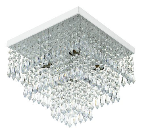 Lustre De Cristal Acrilico Sweetcrillic 30x30 Branco Lindo!