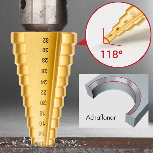 De Taladro Avellanador De Paso Redondo Broca Accesorios 26