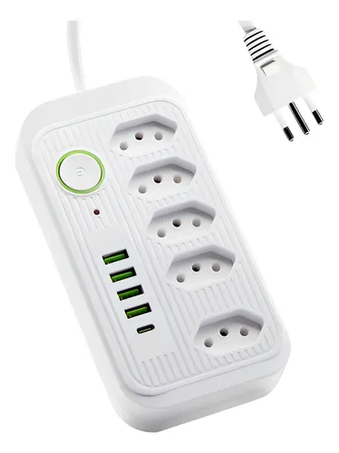 Filtro De Linha 5 Tomadas Régua 4 Usb Bivolt Anti Chamas Menor preço em Filtro De Linha 5 Tomadas Régua 4 Usb Bivolt Anti Chamas