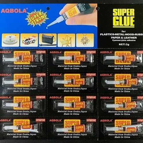 Imagen 1 de 3 de Pack 12 Super Pegamento 3gr Tipo Gotita Super Glue