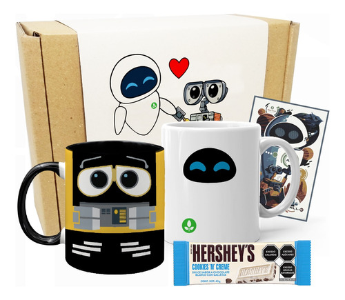 Taza Eve Y Walle  / Regalo San Valentin / Botella Wall E