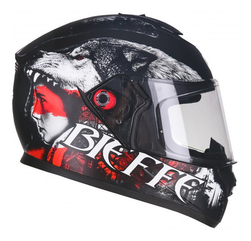 Imagem 3 de 6 de Capacete Bieffe B-12 Hunt Preto Fosco/vermelho