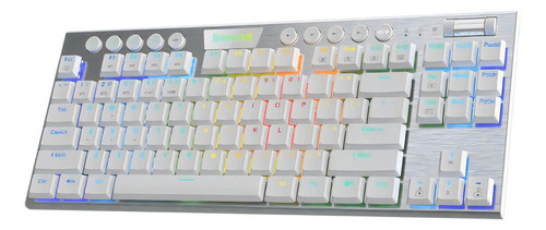 Teclado Gamer Inalámbrico Redragon Horus K621w Tkl Blanc Rgb Idioma Español Latinoamérica Color Del Teclado Blanco