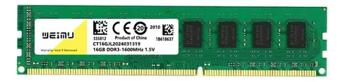 Memoria Ram Gamer Color Verde 16gb 1 Weimu Ddr31600d3c11/16g