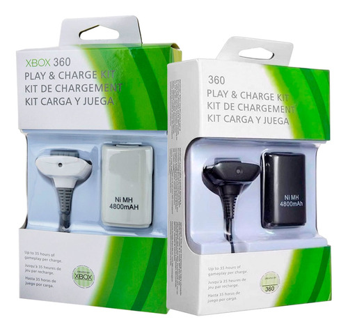 Kit De 2 Kits Carga Y Juega Para Control Xbox 360 