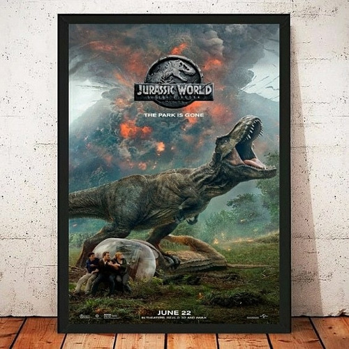 Cuadro Jurassic World Fallen Kingdom Marco Con Vidrio 35x50