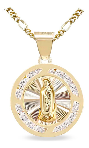 Medalla Oro 10k Mini Bautizo Guadalupe Con Cadena De Regalo