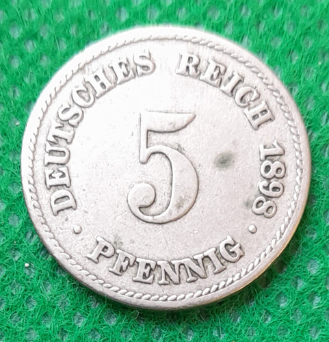 Moneda De 5 Pfennig. Alemania Año 1898 Estado Vf