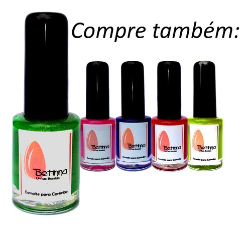 Imagem 2 de 3 de Esmalte Para Carimbo Unhas Betinna - Verde Metálico