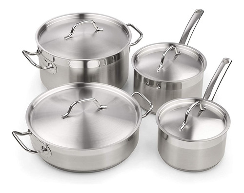 Set De Ollas Cooks Standard Acero Inoxidable 8 Piezas