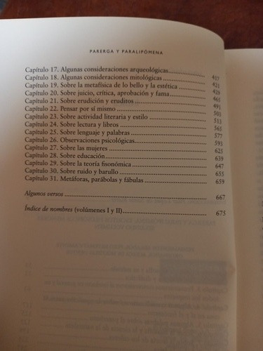 Arthur Schopenhauer: Parerga Y Paralipomena I I