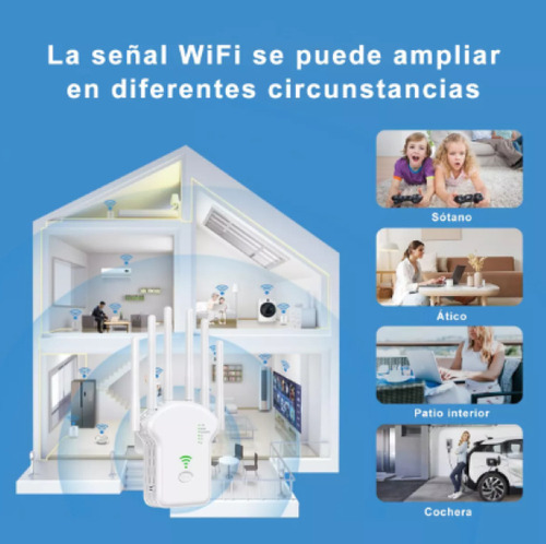 Repetidor Wifi Amplificador Señal 1200mbps De 6 Antenas Inal