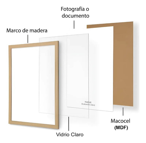 20 Marcos De Madera Tabloide 11x17'' Todo Incluido V. Claro Roble Madera