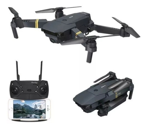 Dron WiFi Fpv plegable Eachine E58, 3 baterías, tipo Mavic, color negro