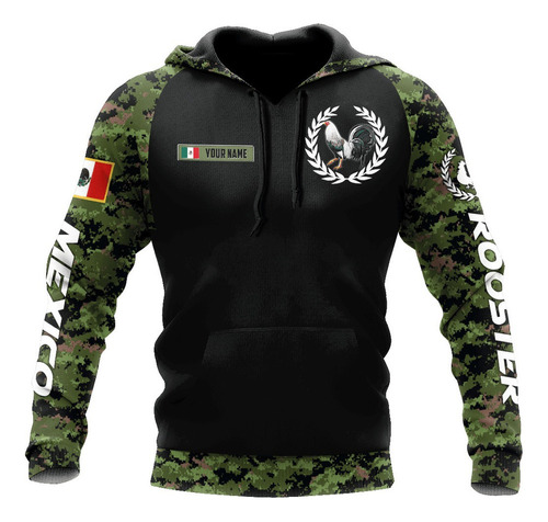 T337 Sudadera Con Capucha De Gallo Mexicano Personaliz Tenis