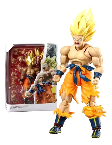 Action Figure Goku Super Dragon Ball Movel Com Acessorios