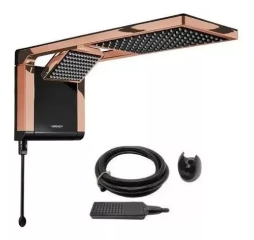 Ducha Lorenzetti Acqua Duo Ultra Preto Rose Gold 220v/7800w